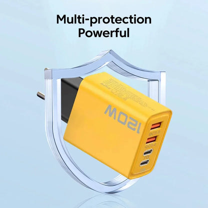 Total 120W 4 Port USB Charger Type C Fast Charge Mobile Phone Adapter